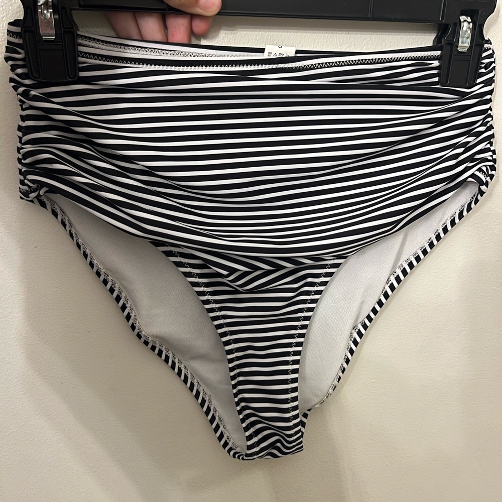 Striped bathing suit bottoms